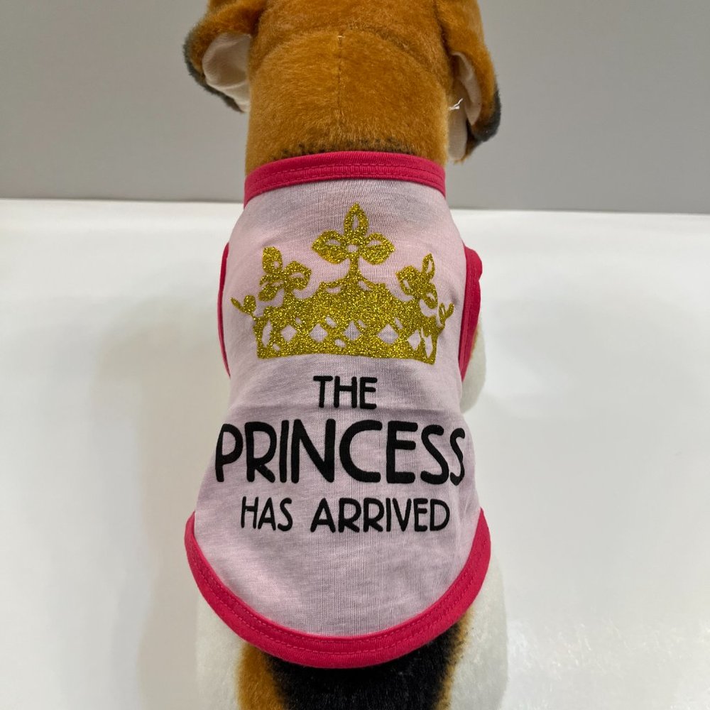 "The Princess Has Arrived" Pet T-shirt - Pink/Gold - NWT - Various Sizes